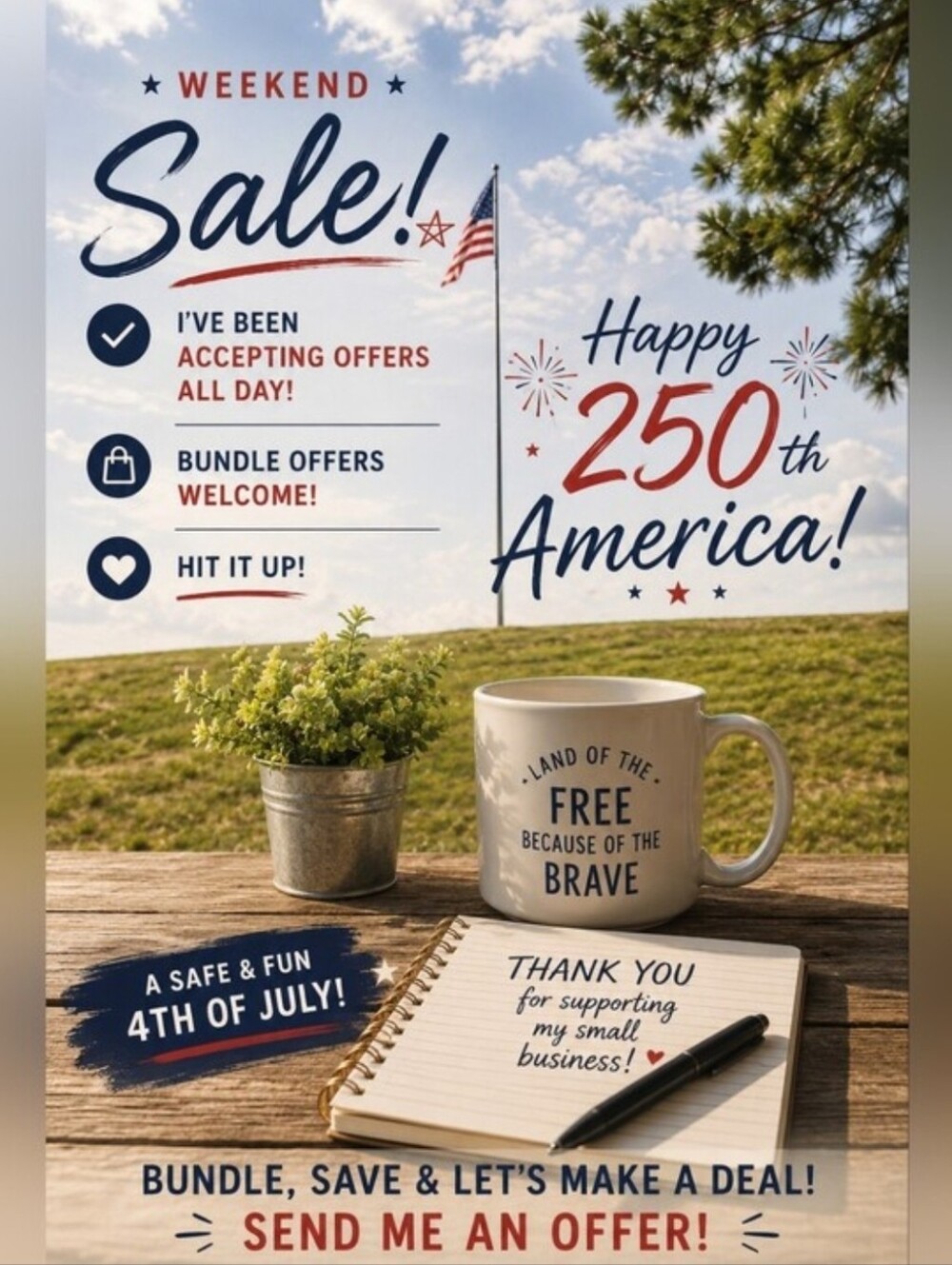 WEEKEND SALE - Send Offers - Bundle & Save - Happy 4th Of JULY